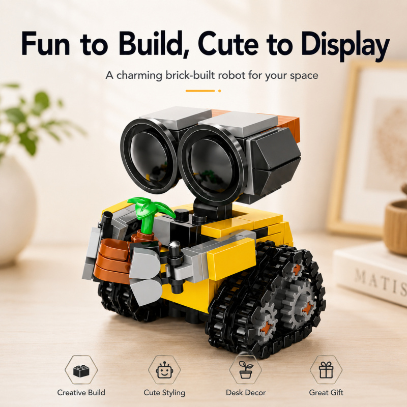 Robot Track - Mini Robot Bouwstenenset, Schattig rupsbandrobotmodel met