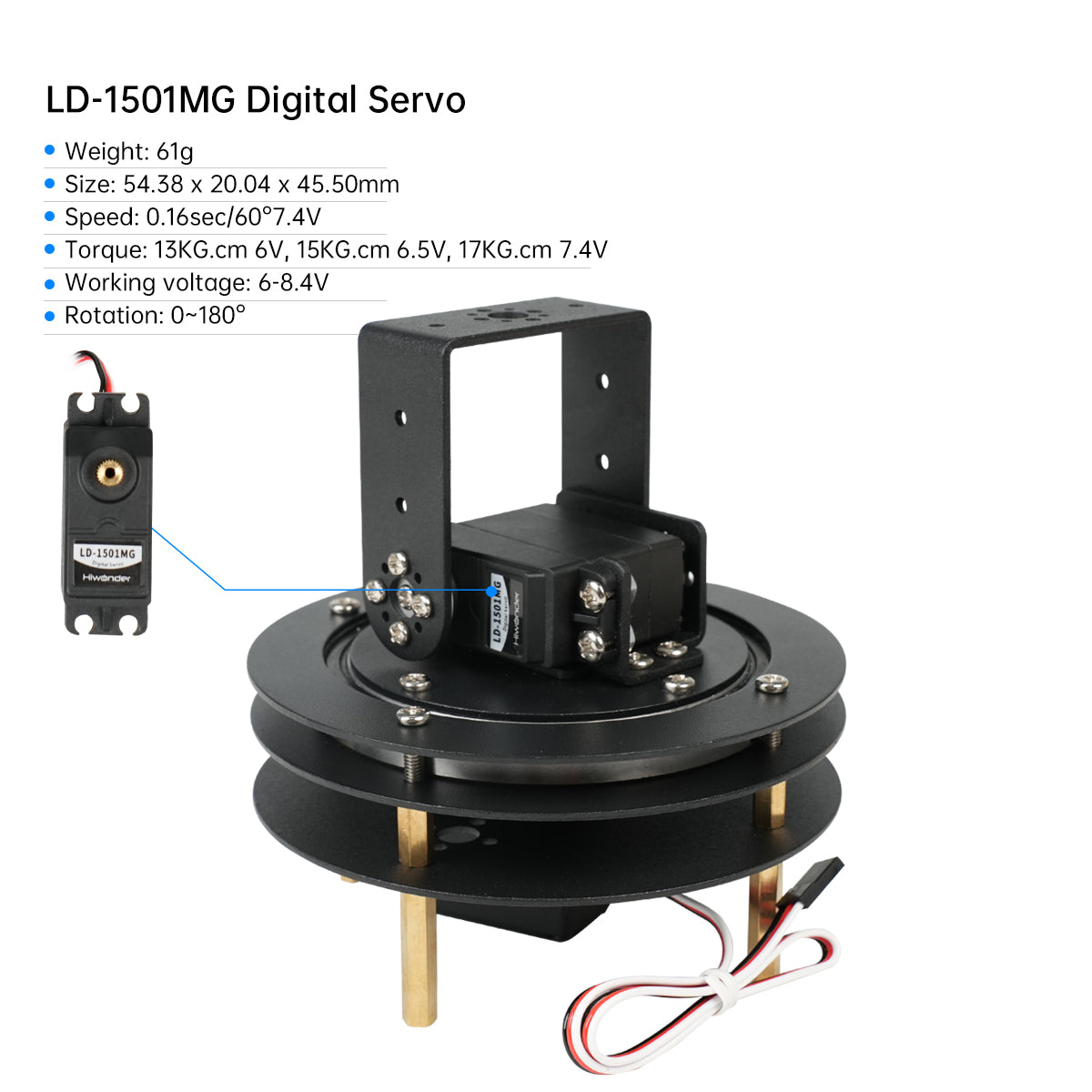 Hiwonder ongemonteerde 2 DOF P - Pan Tilt Bracket recensie en prijs